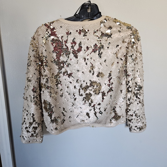 Size junior large beautiful sequin bomber jacket - Picture 3 of 3